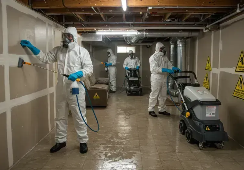 Basement Moisture Removal and Structural Drying process in South Greeley, WY